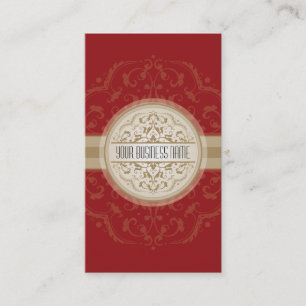 BUSINESS CARD modern oriental mandala red gold