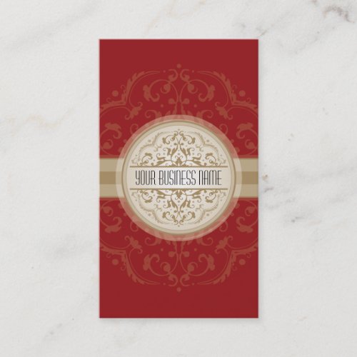 BUSINESS CARD modern oriental mandala red gold