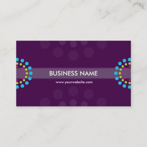 BUSINESS CARD modern retro spot purple aqua lime