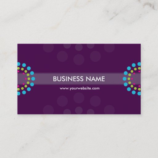 Customizable BUSINESS CARD modern retro spot purple aqua lime