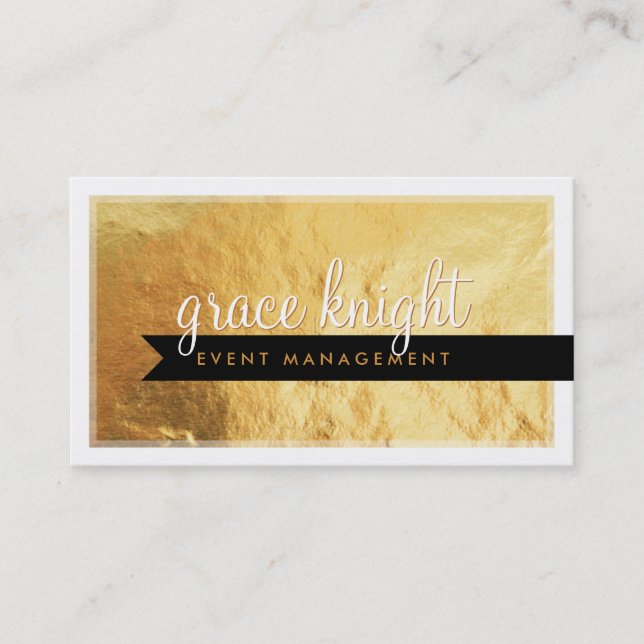 BUSINESS CARD modern simple bold gold foil (Front)