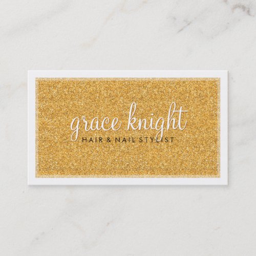 BUSINESS CARD modern simple glitter rich gold