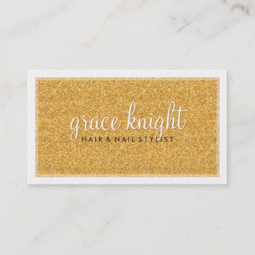 Customizable BUSINESS CARD modern simple glitter rich gold
