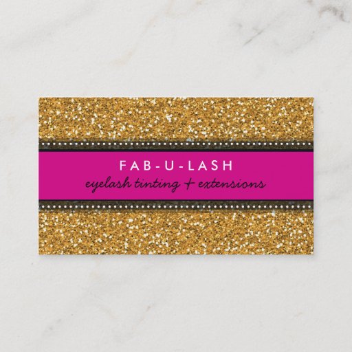 Customizable BUSINESS CARD modern trendy glitter hot pink gold