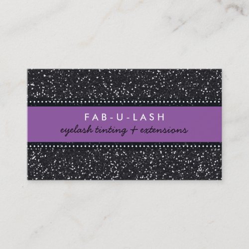 BUSINESS CARD modern trendy glitter purple black