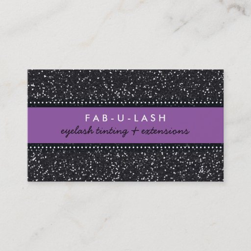 Customizable BUSINESS CARD modern trendy glitter purple black