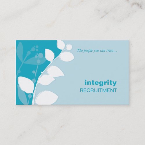 BUSINESS CARD nature foliage silhouette turquoise