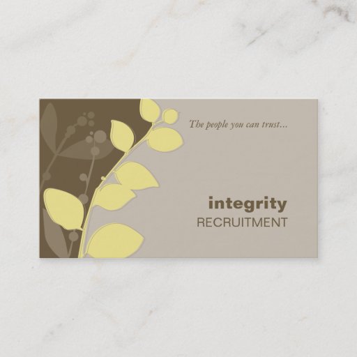 Customizable BUSINESS CARD nature silhouette brown yellow