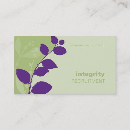 Customizable BUSINESS CARD nature silhouette green purple