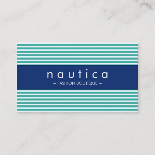 Customizable BUSINESS CARD :: nautical striped 20