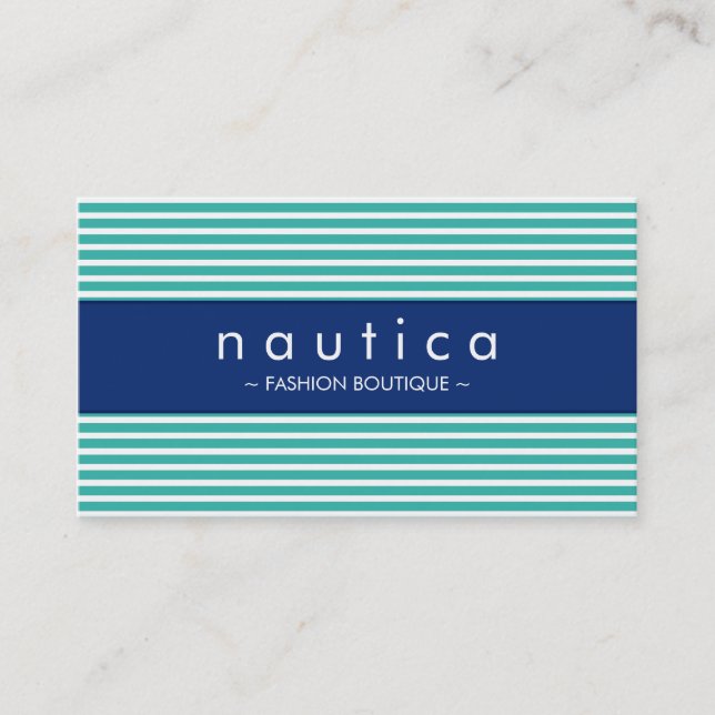 BUSINESS CARD :: nautical striped 20 (Front)