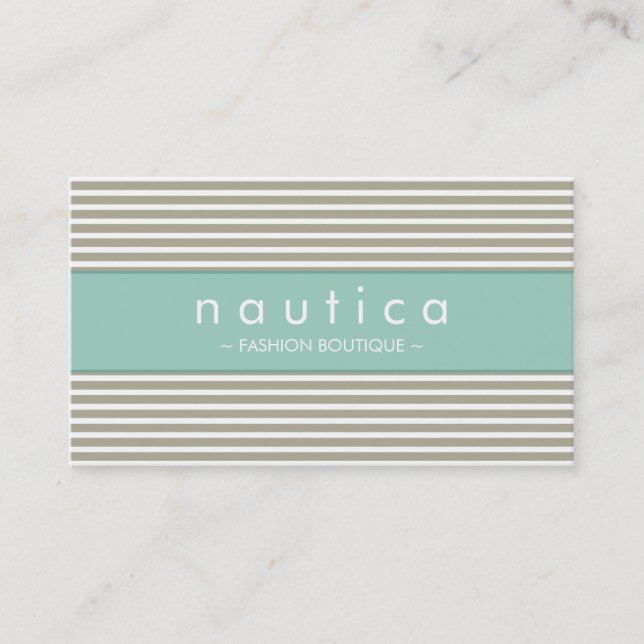 BUSINESS CARD :: nautical striped 24 (Front)
