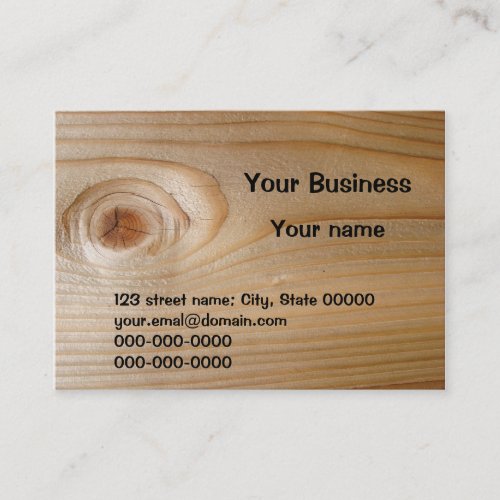 Business Card on Unfinished Wood