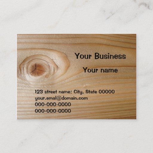 Customizable Business Card on Unfinished Wood