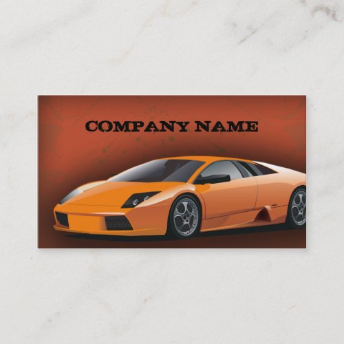 Business Card Orange Sports Car