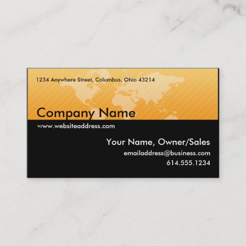 Business Card :: Orange World Map Design 1