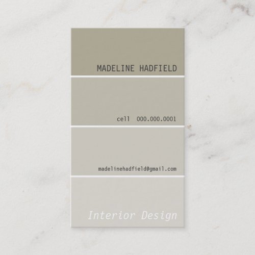 BUSINESS CARD paint chip swatch