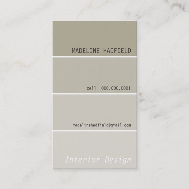 BUSINESS CARD paint chip swatch (Front)
