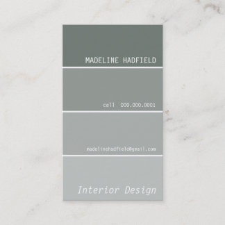 BUSINESS CARD paint chip swatch grey silver