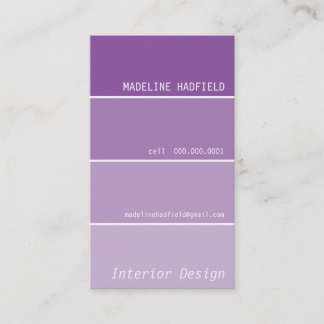 BUSINESS CARD paint chip swatch purple