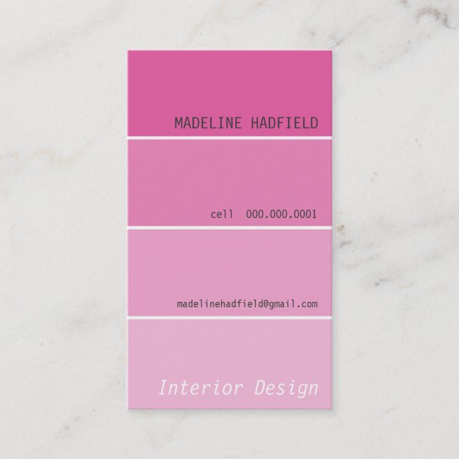 BUSINESS CARD :: paint swatch 1P (Front)
