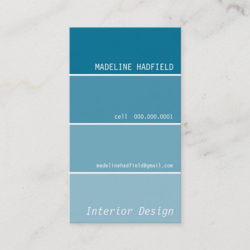 BUSINESS CARD  paint swatch 3P