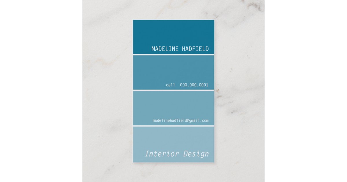BUSINESS CARD paint swatch 3P Zazzle