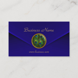 Business Card Peacock Eye Jewel deep Blue Velvet