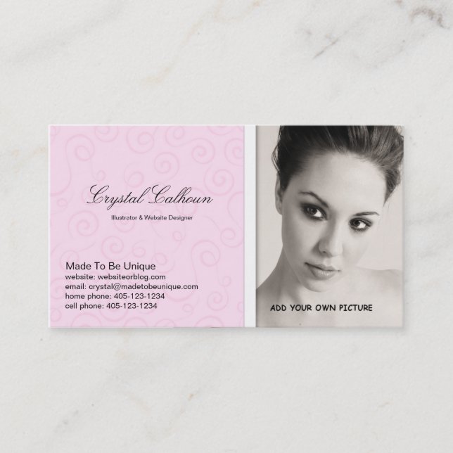 Business Card PHOTO Template - Clean Professional (Front)