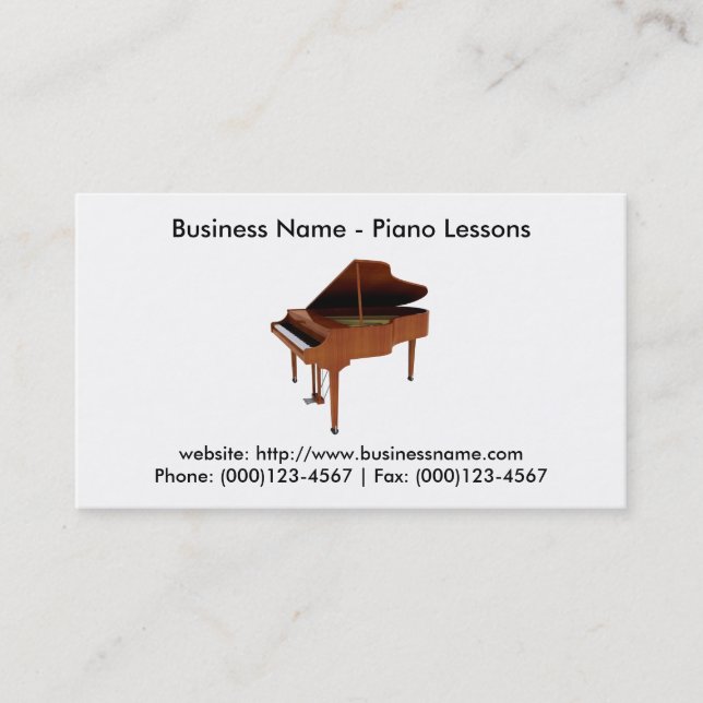 Business Card: Piano Lessons Business Card (Front)