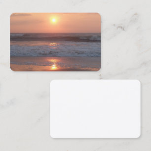Business card Pink sunset beach