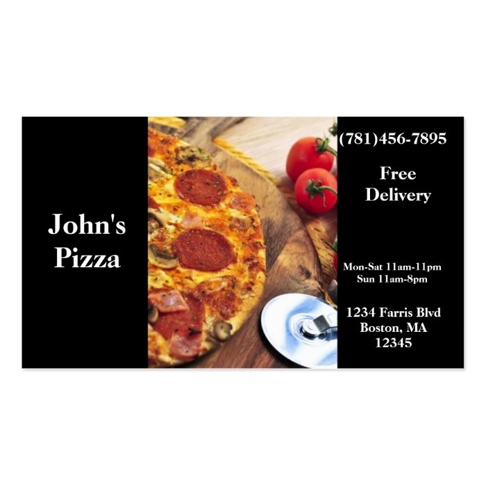 Business Card Pizza Restaurant