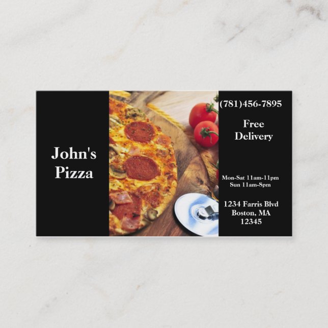 Business Card Pizza Restaurant (Front)