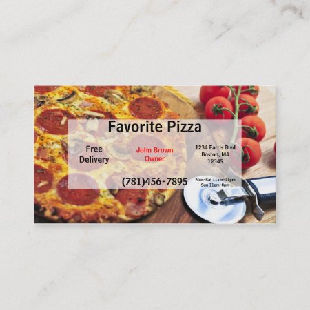 Business Card Pizza Restaurant