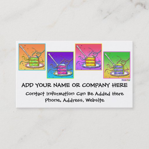 Customizable Business Card - Pop Art Cake