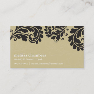 BUSINESS CARD pretty bold flourish gold black