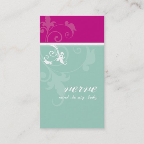 BUSINESS CARD pretty elegant verve pink mint green