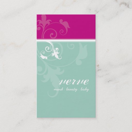 Customizable BUSINESS CARD pretty elegant verve pink mint green