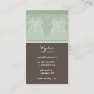 BUSINESS CARD pretty glamourous moss green brown