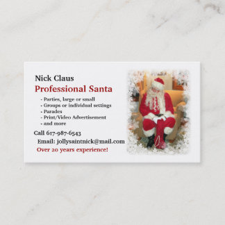 Business Card: Professional Santa Card