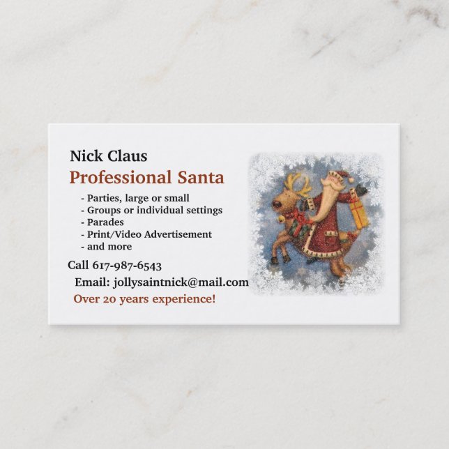Business Card: Professional Santa Card (Front)