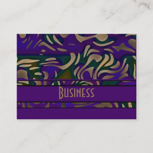Customizable Business Card Purple Gold Animal Print