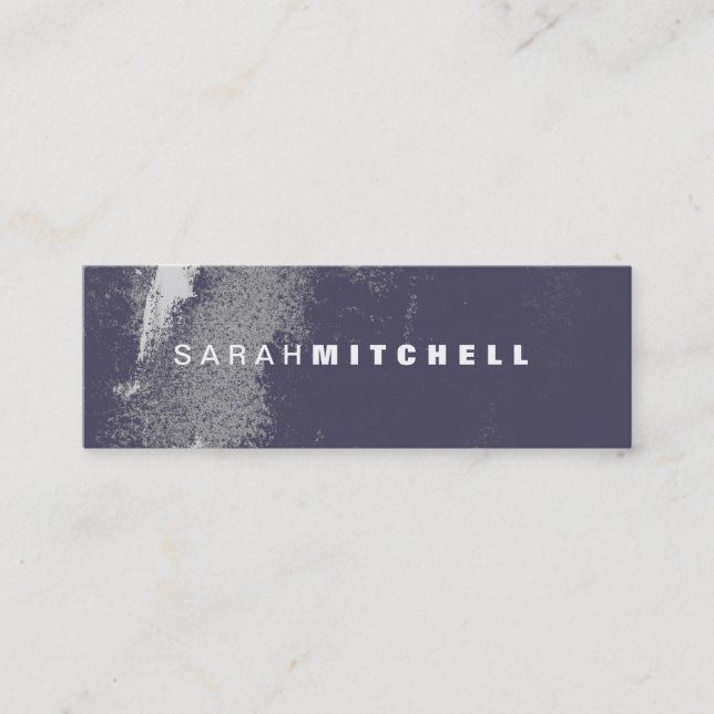 Business Card - Purple & White Grunge Monogram (Front)