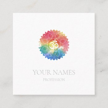 Business Card : Rainbow Mandala   Ohm by TINYLOTUS at Zazzle