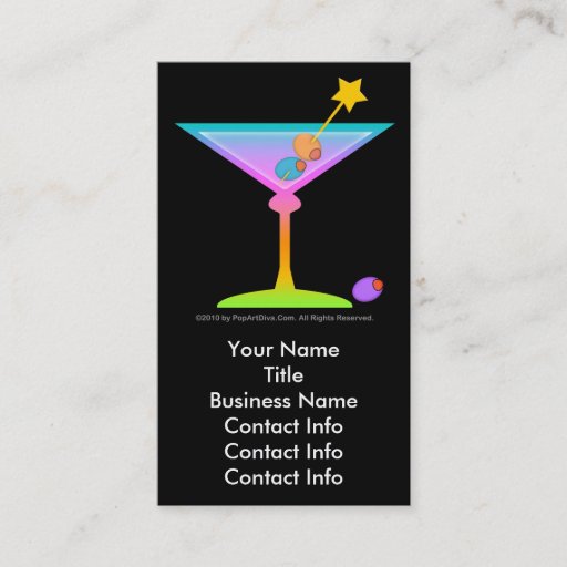 Customizable Business Card - RAINBOW MARTINI