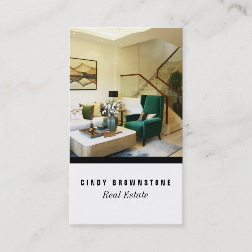 Customizable Business Card Realtor Photo Custom Template Plain