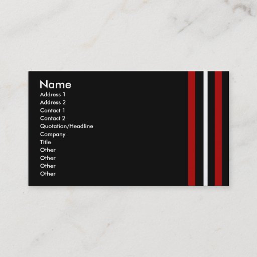 Customizable Create Your Own Business Card Red Black White