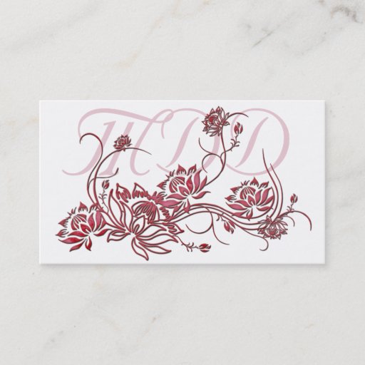 Customizable Business Card :: Red Lotus Flower Design