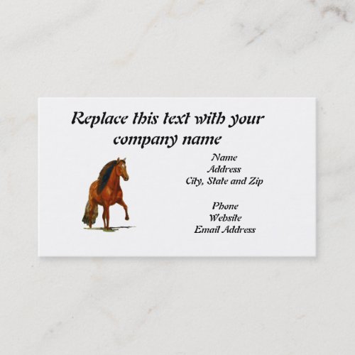 Business Card Red Peruvian Paso Business Card