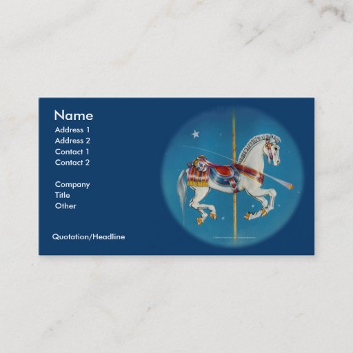Customizable Business Card - Red, White &amp; Blue Carousel Horse
